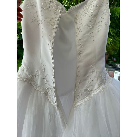 Mary’s Bridal ball gown size 8 beaded bodice EUC tulle skirt - Picture 10 of 16